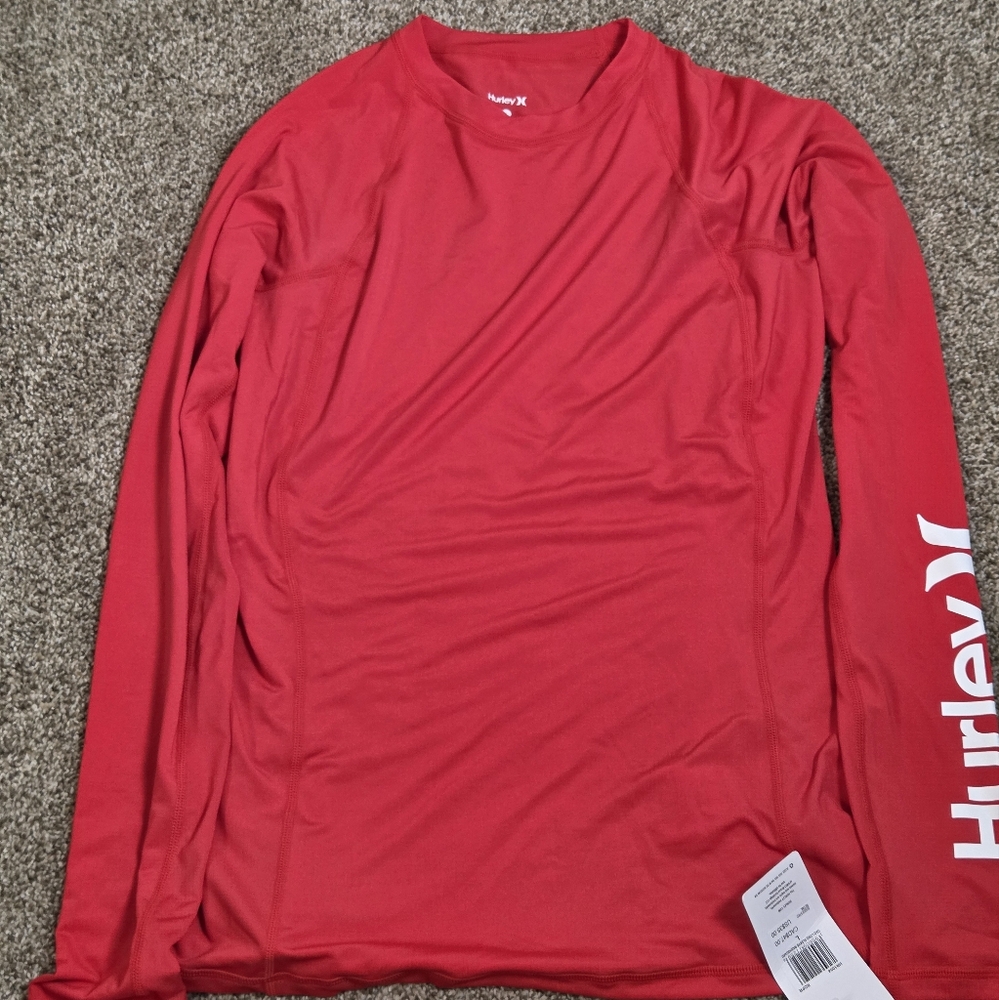 Hurley Red Long Sleeve Performance Tee